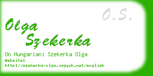 olga szekerka business card